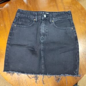 PacSun Charcoal Frayed Hem Mini Skirt Size 27 Black